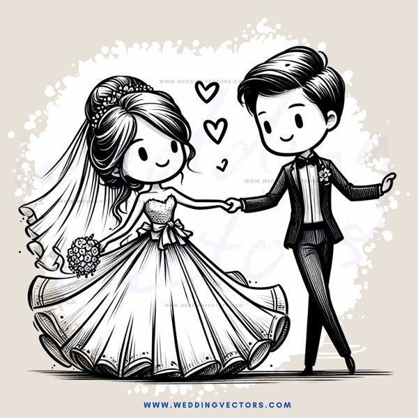 a bride and groom dancing together