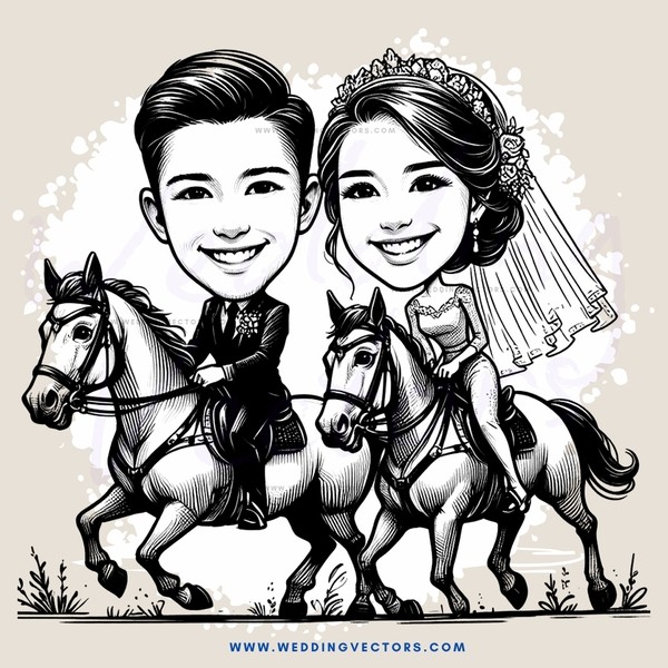 a boy and girl riding horses
