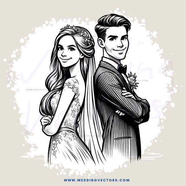 wedding picture in black and white