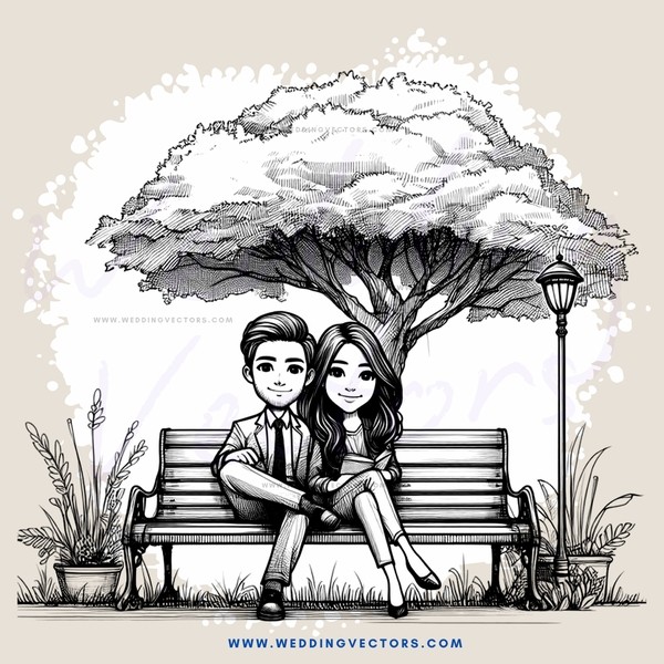 a boy and girl sitting on a bench