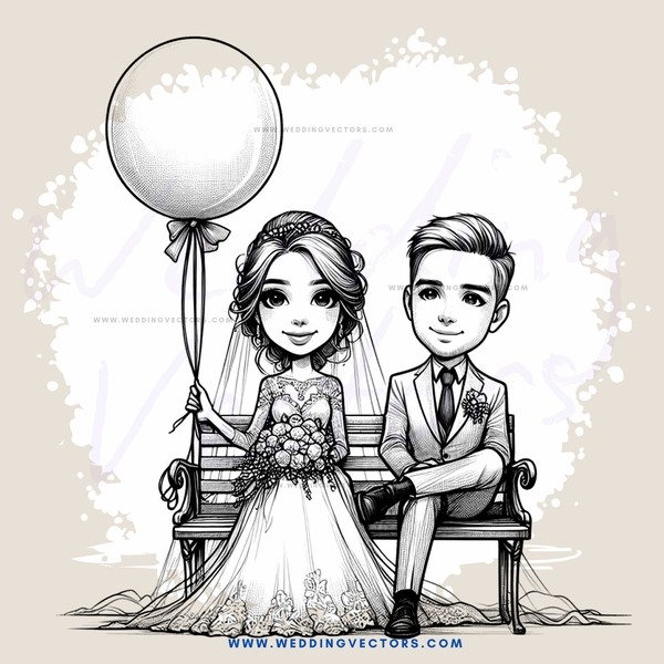 bride and groom sitting on bench