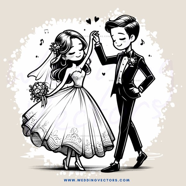 a bride and groom celebrating their wedding
