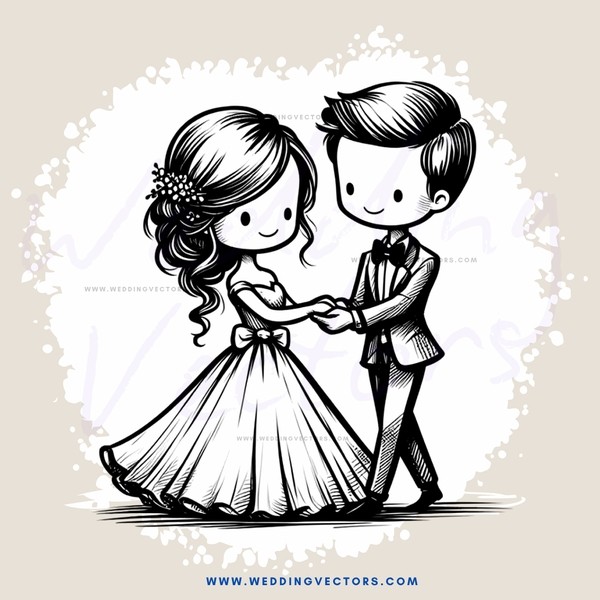 wedding couple standing together