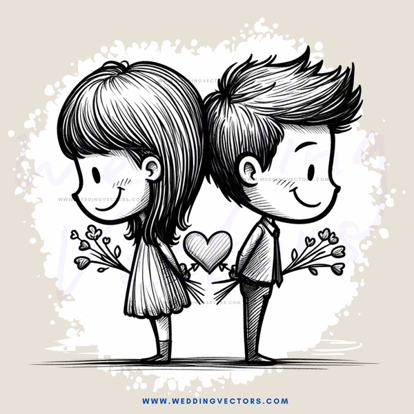 two children holding hearts and flowers