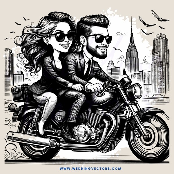 a man and woman on a motorcycle in new york city