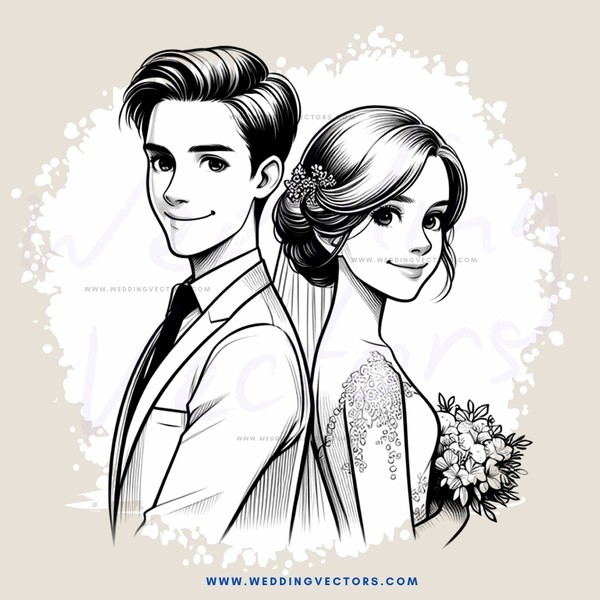 couple portrait with bouquet on lap