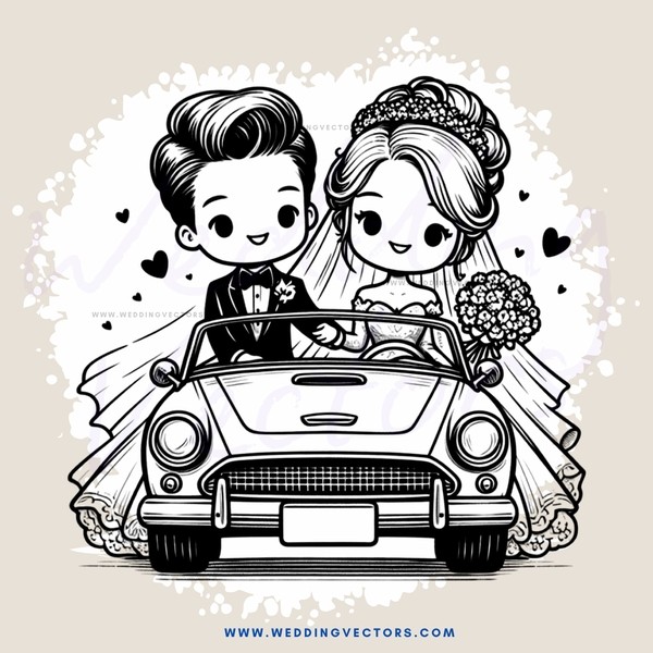 a couple in a vintage car