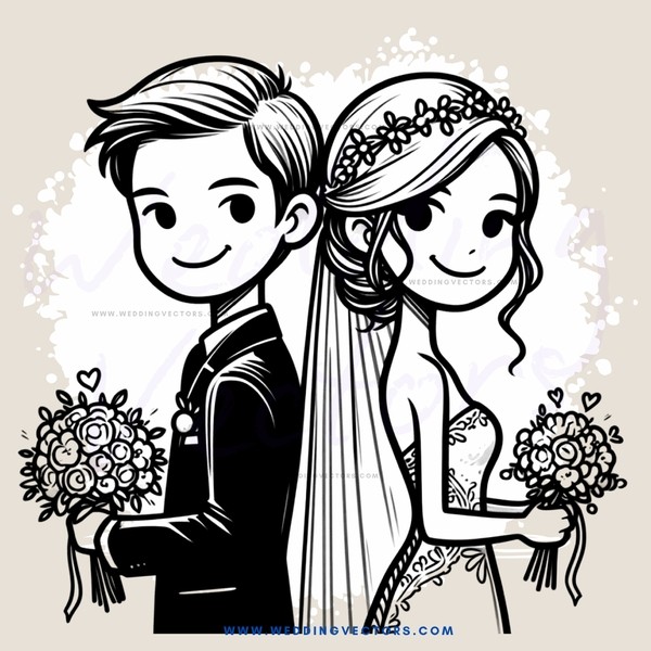 a couple holding flowers