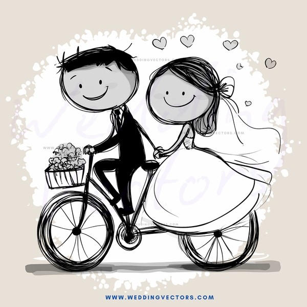 couple on bicycles with smiling faces and bowtie