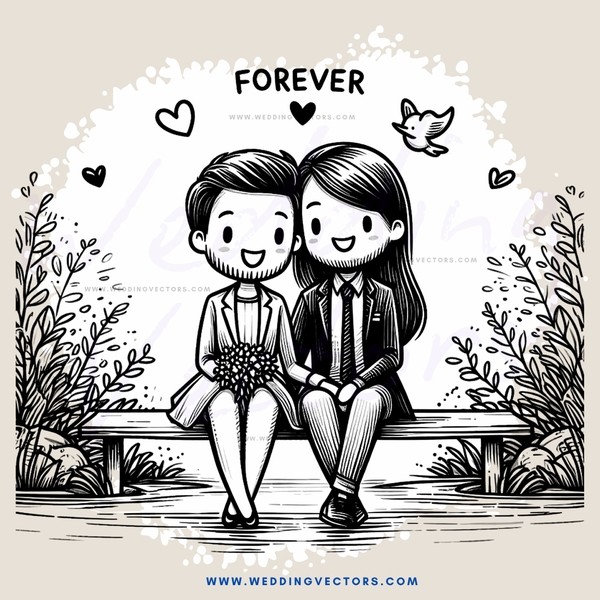 lovebirds on a bench