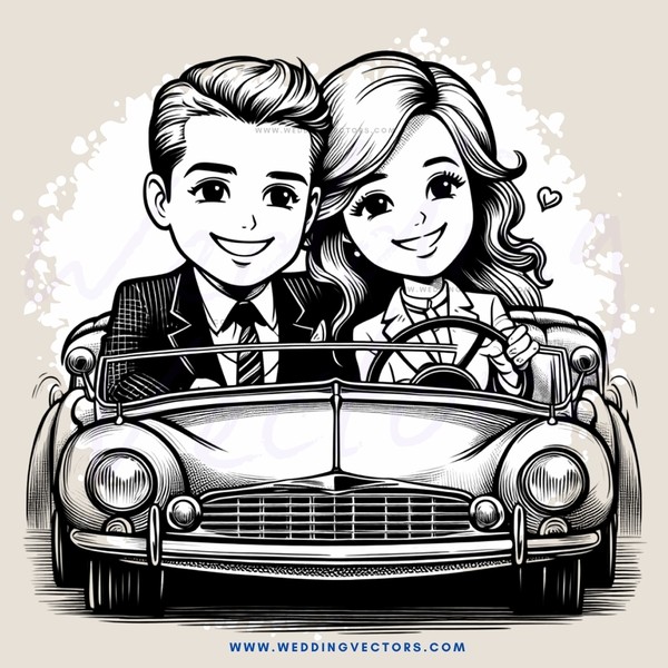 a man and woman in a car