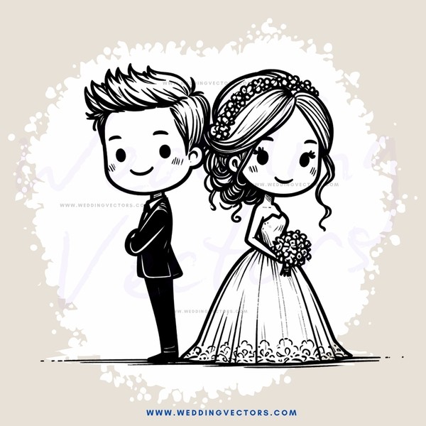 a bride and groom on their wedding day