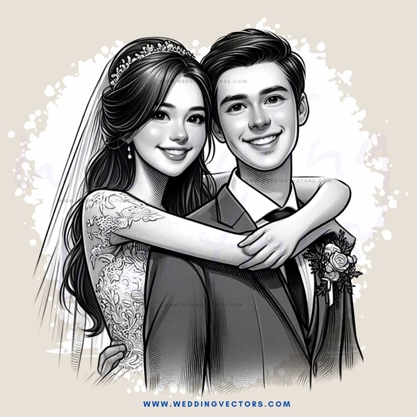 a couple hugging on their wedding day