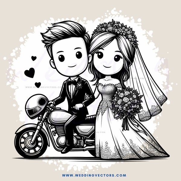 the bride and groom on their wedding day