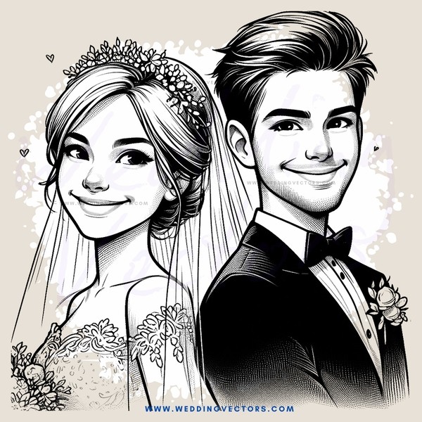 a bride and groom portrait