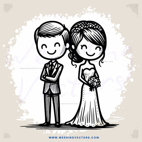 wedding animation in black and white