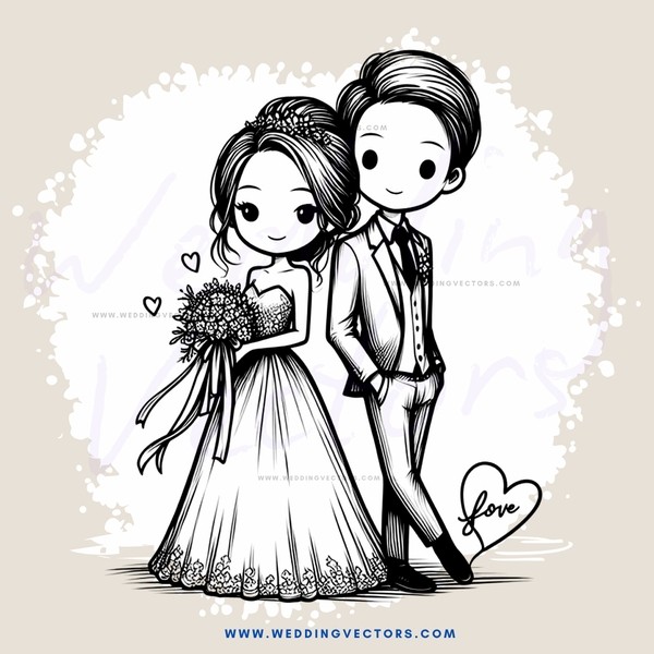 a couple in wedding attire