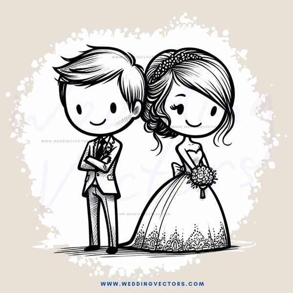 a bride and groom at their wedding