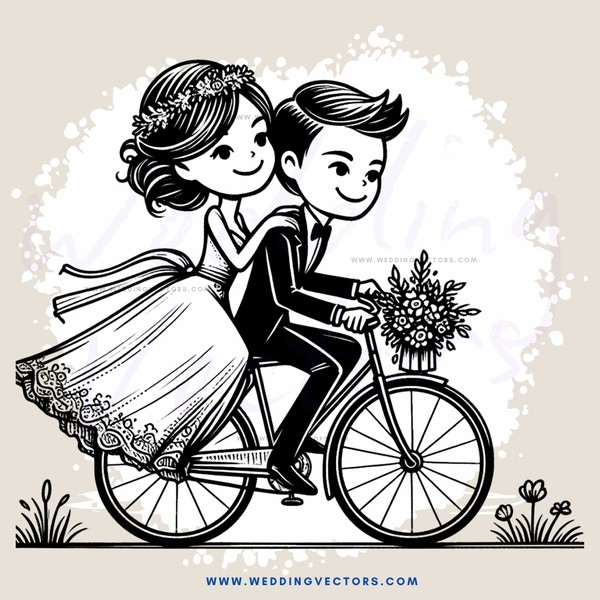 a couple riding on a bicycle