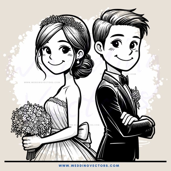 the groom and bride are smiling