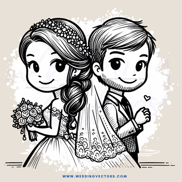 groom and bride in wedding dresses