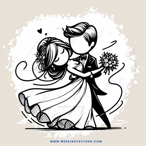 a couple dancing in black and white