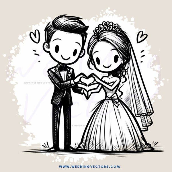 a wedding ceremony in black and white