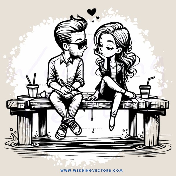 a man and woman sitting on a bench together