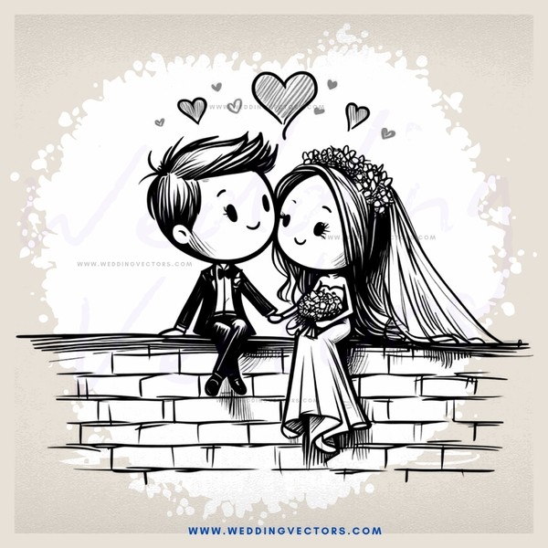 a couple sitting on a brick wall