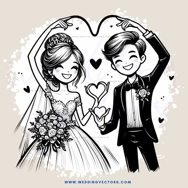 a bride and groom hugging