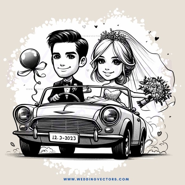 a couple in a vintage car