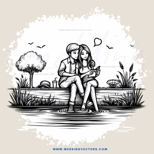 a couple sitting on a bench reading and loving each other