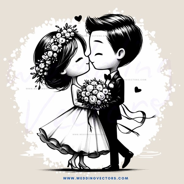 a couple in wedding costumes