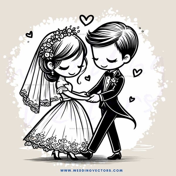 couple in wedding gown and tuxedo holding hands
