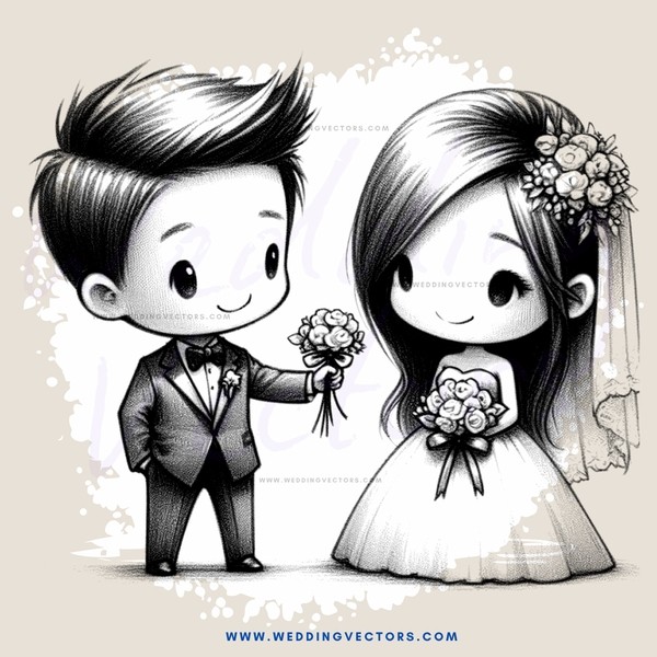 a bride and groom exchange flowers