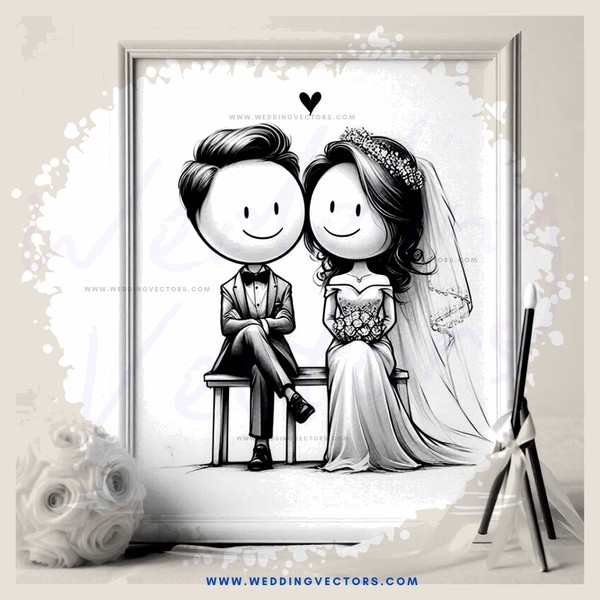 a cartoon couple sitting on a bench