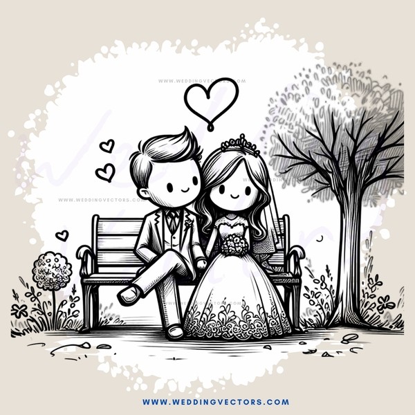 lovers on bench in nature