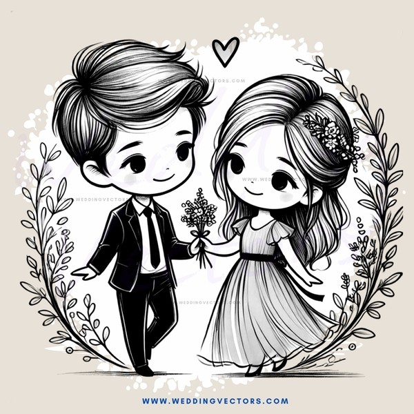 romantic couple in flowers