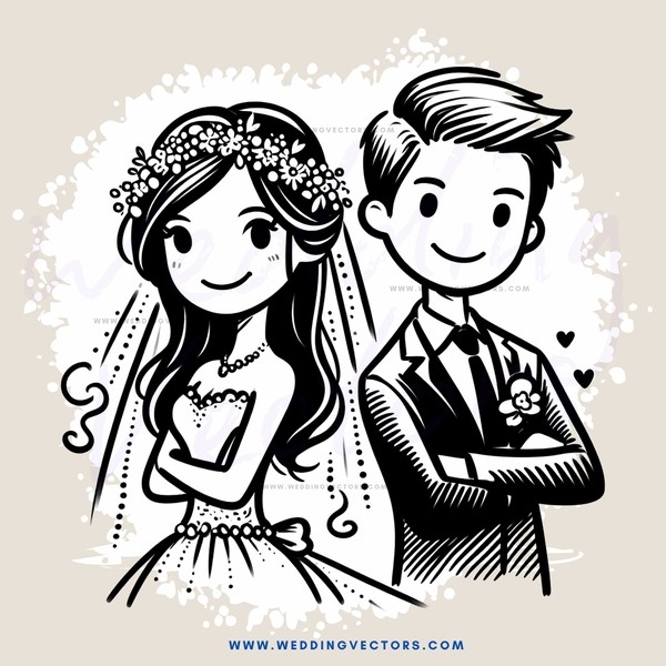 wedding picture in black and white