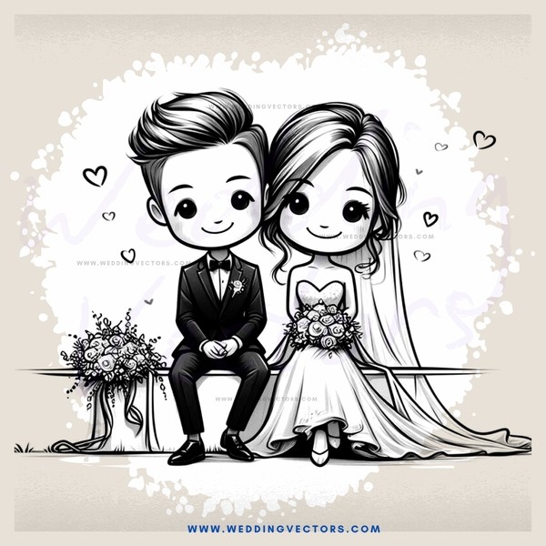 a happy couple sitting together with flowers