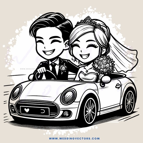 newlyweds ride off into their new life together