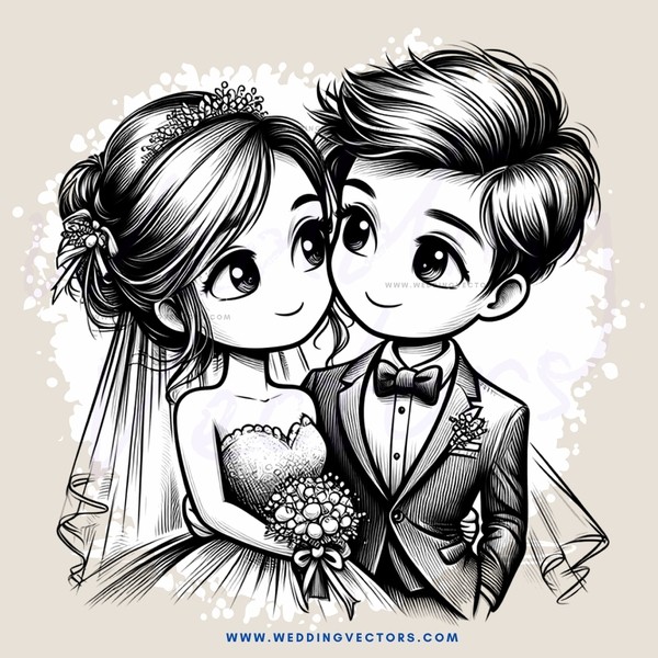 a bride and groom pose for their wedding photo