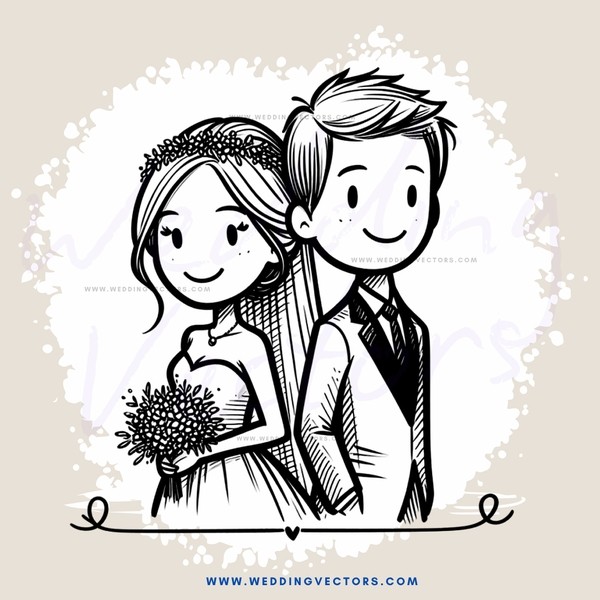 couple holding flowers and smiling