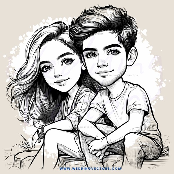 a boy and girl sitting together