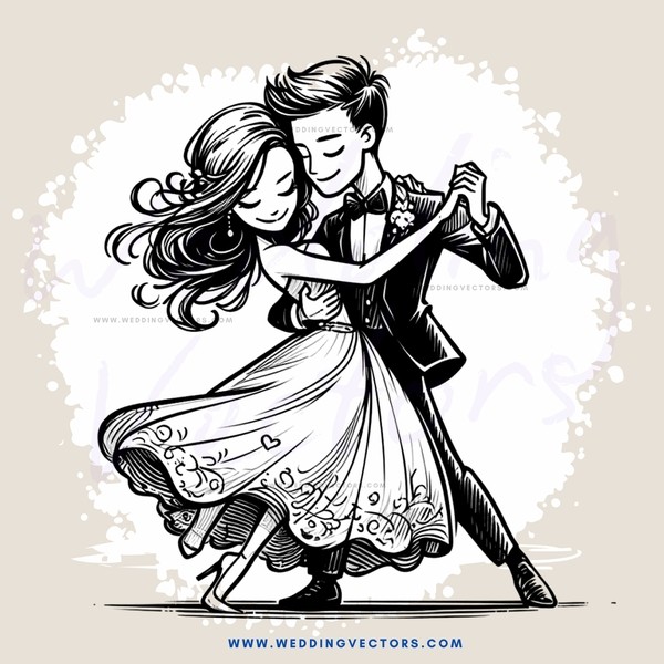 the couple is dancing