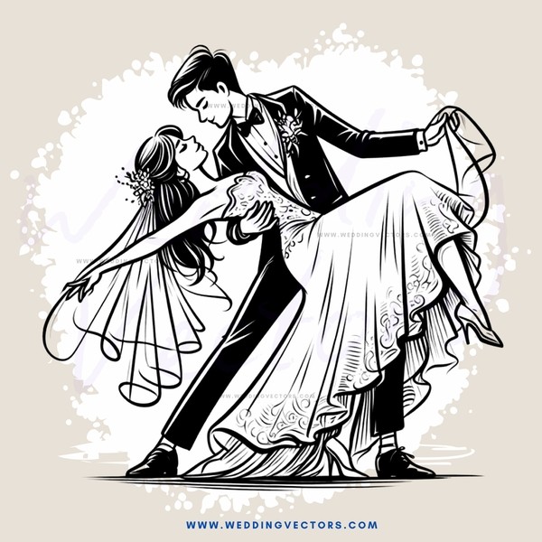 a man and woman dancing at wedding reception