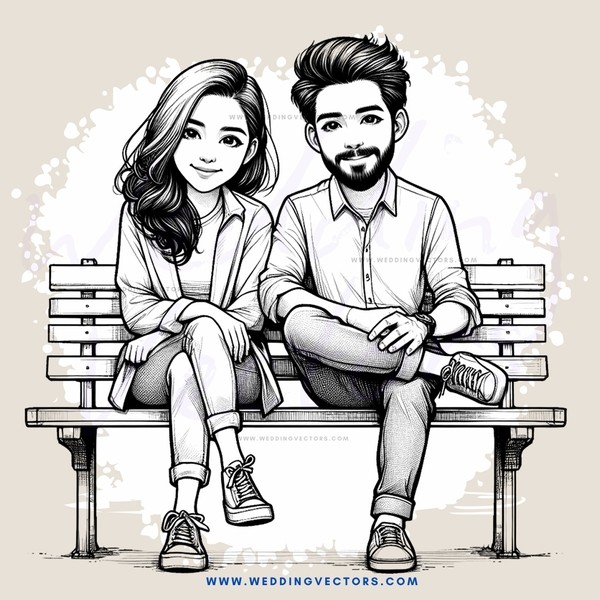 couple on bench sitting down