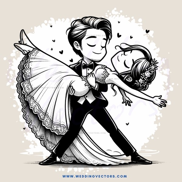 lovers in ballet position