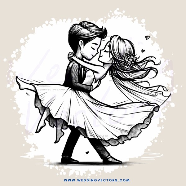 young couple embracing in dance