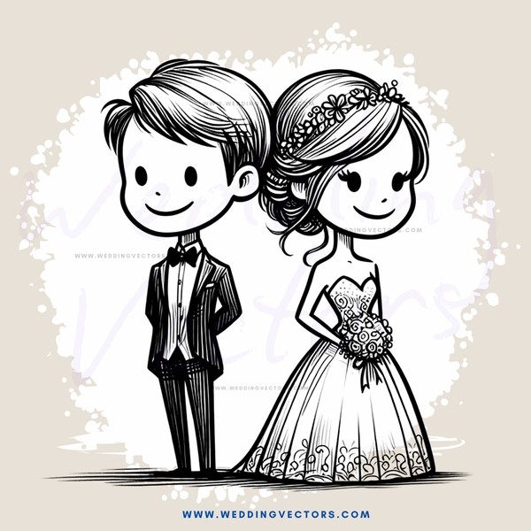 wedding couple portrait in black and white